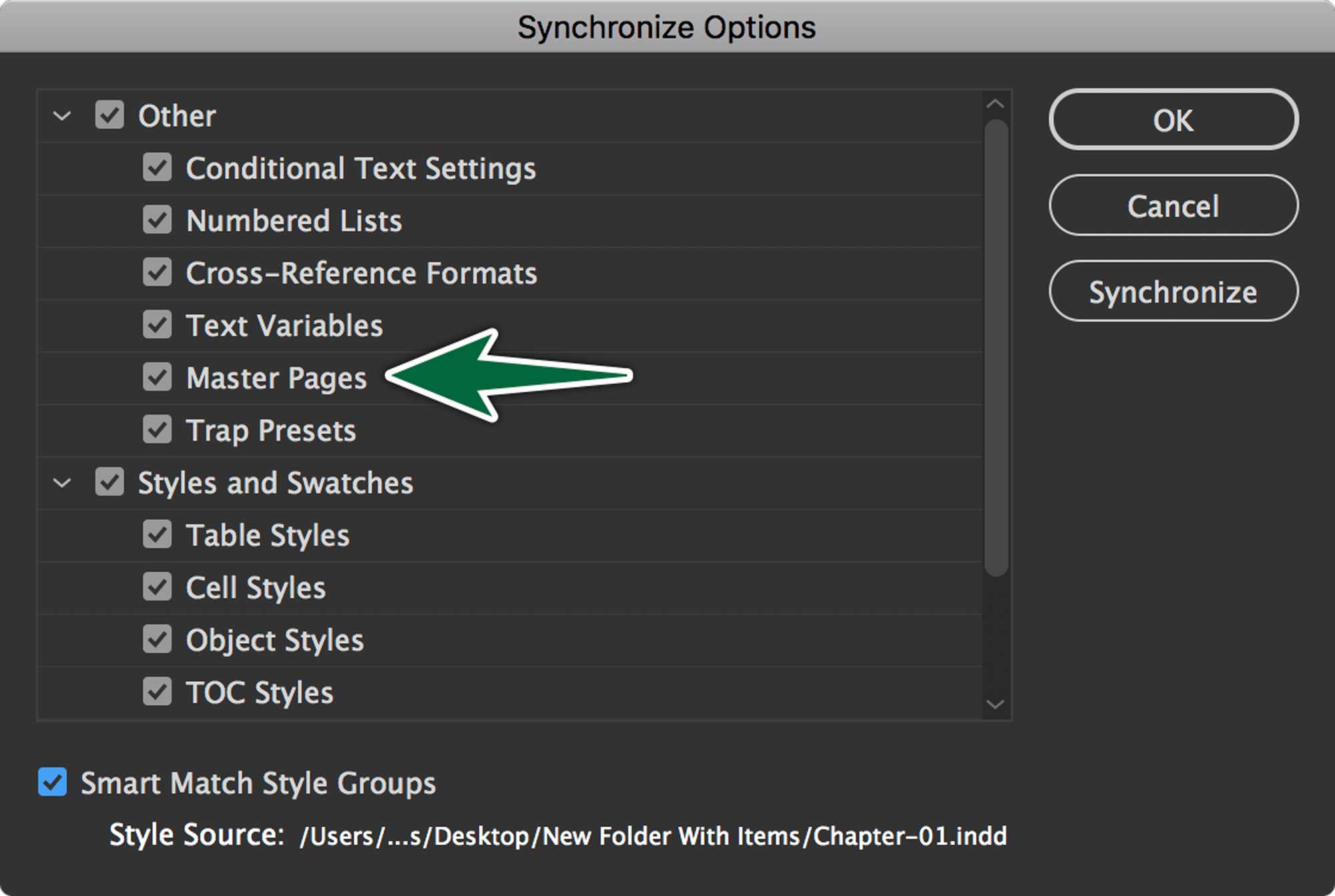 indesign-books-sync-options