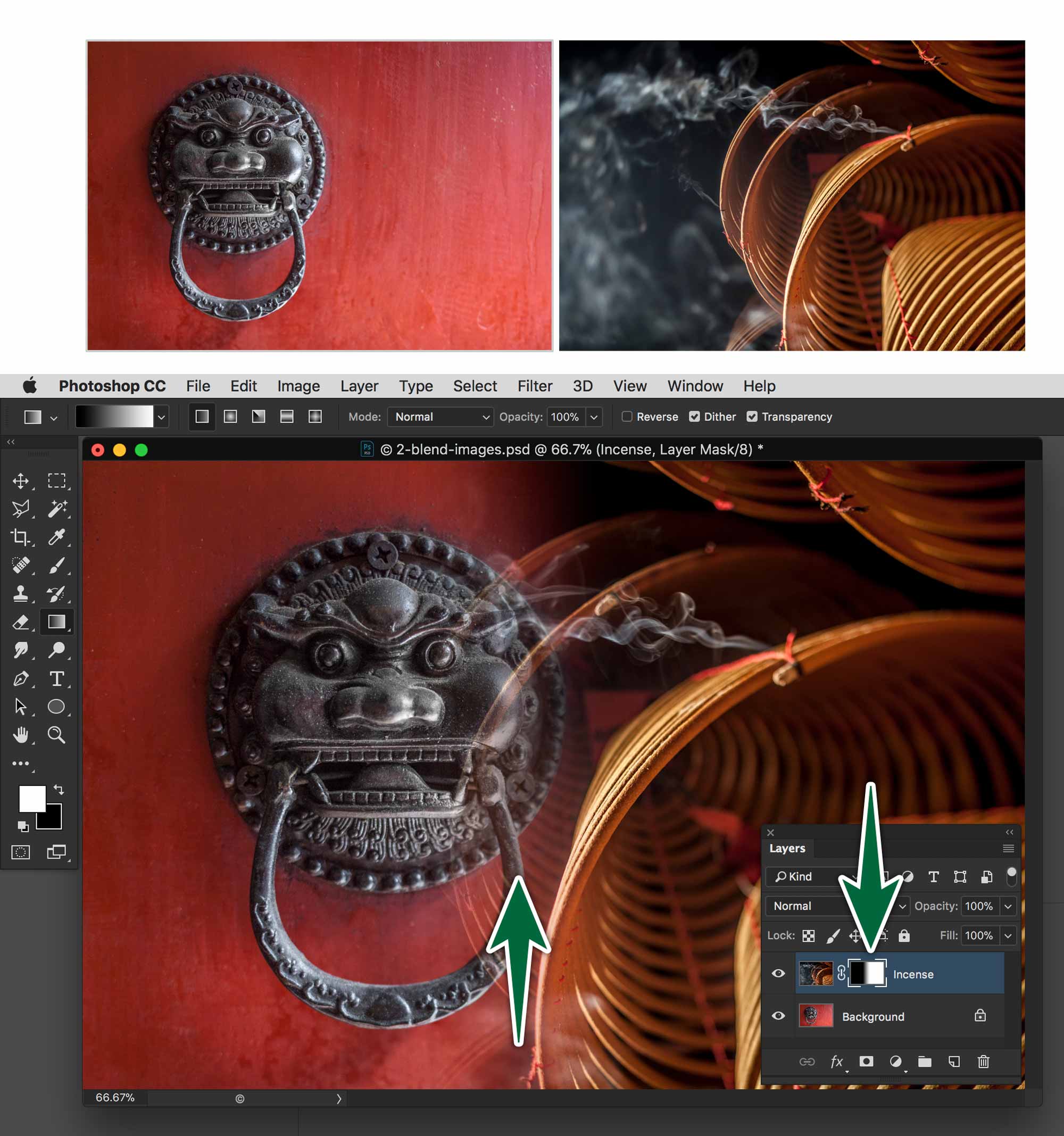 photoshop layer mask red overlay